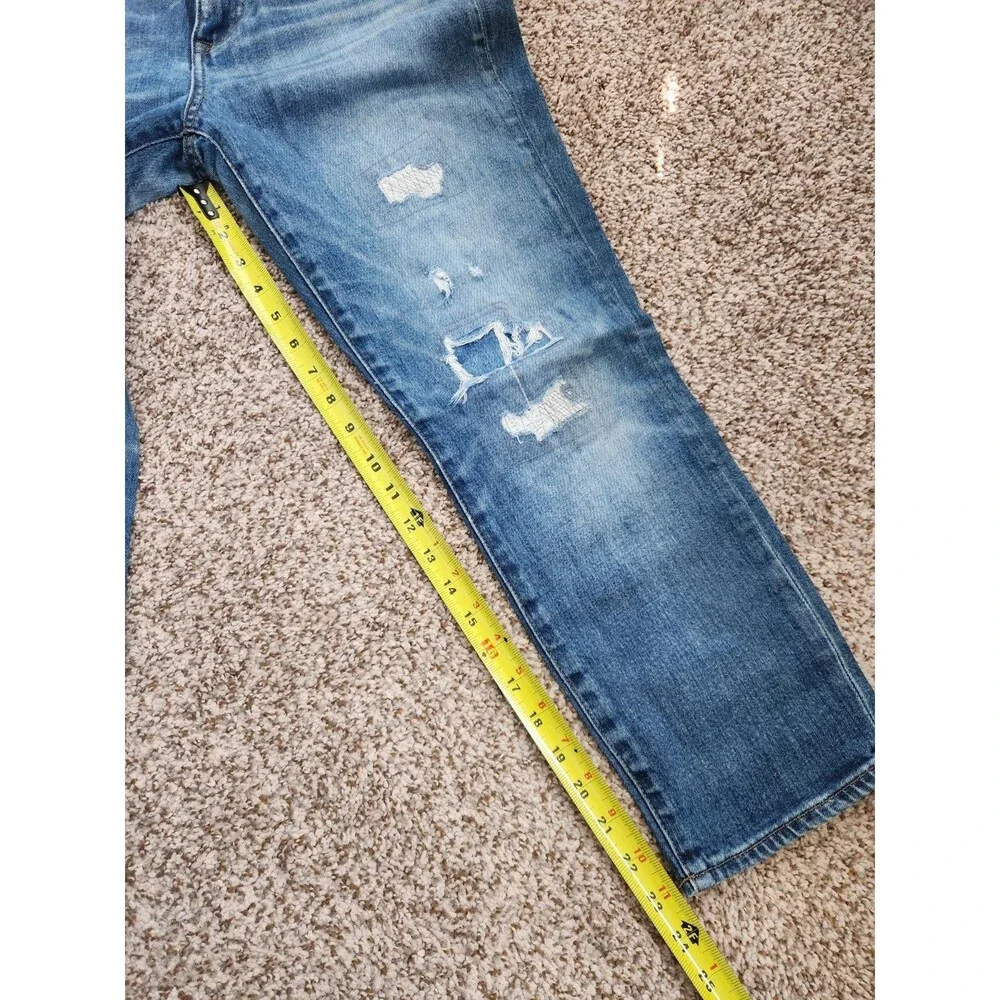 J.Crew Jeans Women's 27P Blue Denim Slim Broken In Boyfriend Distressed - Picture 5 of 5